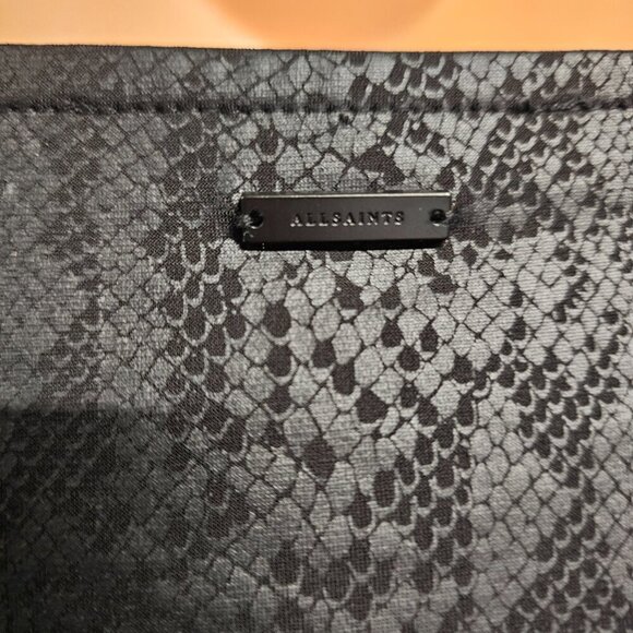 All Saints Faux Leather Oversized Short Top Blouse Shirt Women Size XS Black - Picture 3 of 12